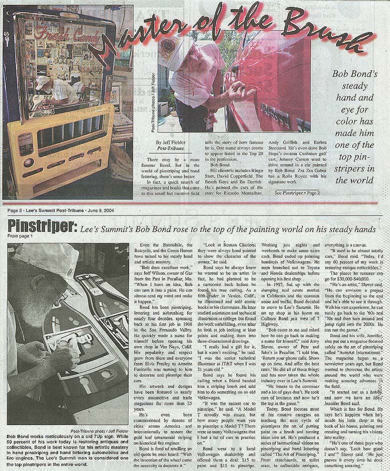 Article: Post-Tribune June 2004 click here to enlarge picture